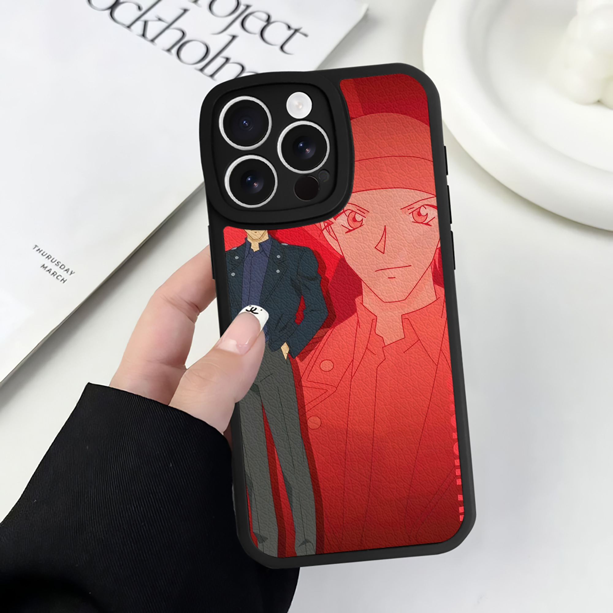 （画像用） 名探偵コナン Detective Conan 【iPhone 16シリーズ対応】シリコンスマホケース（レザー調） 材質：シリコン